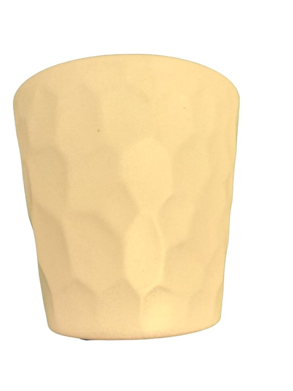 White Ceramic Planter Pot Hexagonal Pebbled Pattern Painted Terracotta Textured